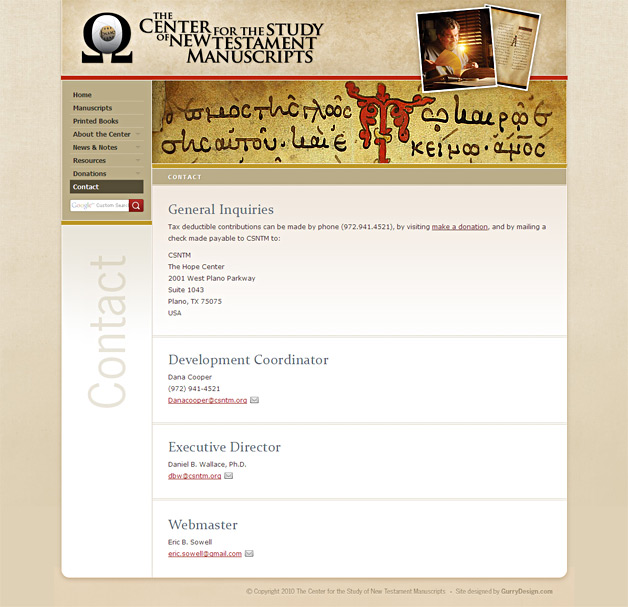 A screenshot of the CSNTM website