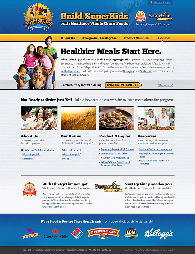 A screenshot of the SuperKids homepage