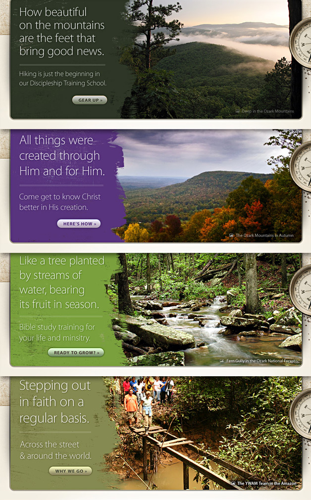 A screenshot of the YWAM Ozarks website